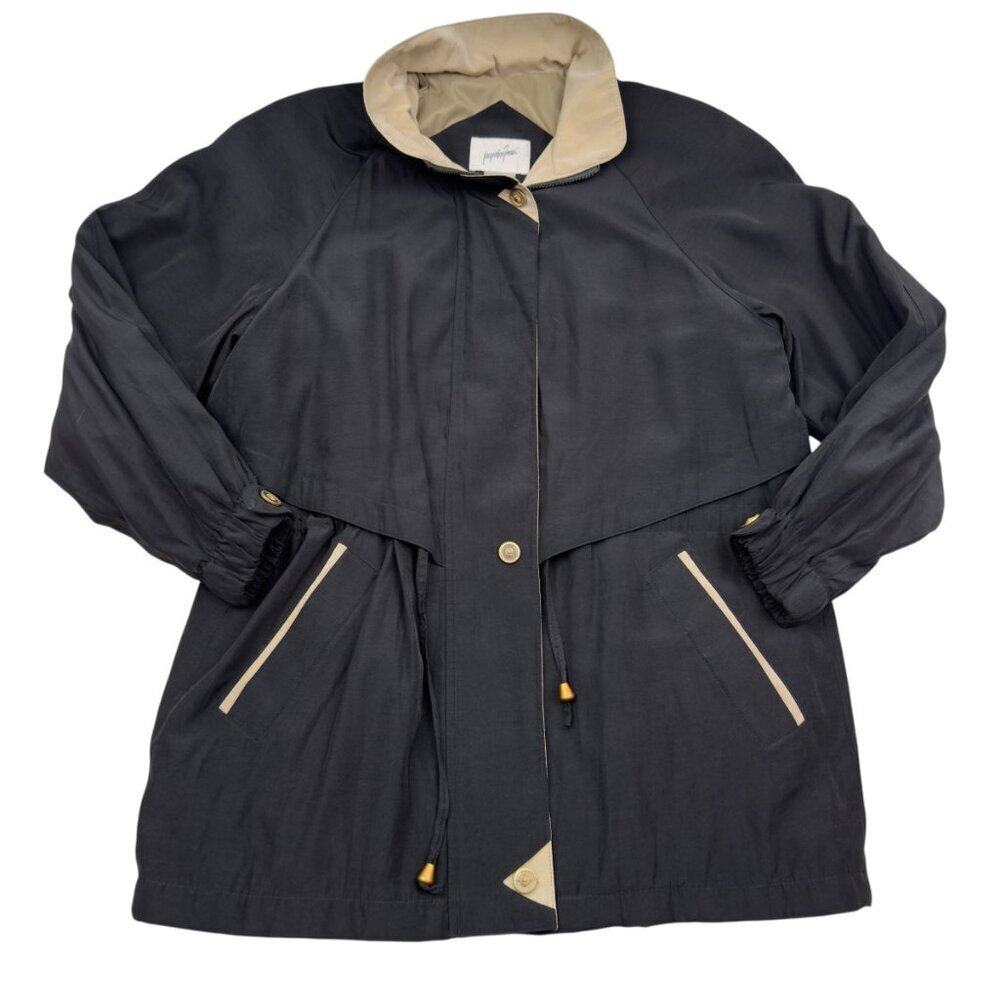 Jacqueline Ferrar Vintage Rayon Blend Lightweight Classy Parka Women's Medium